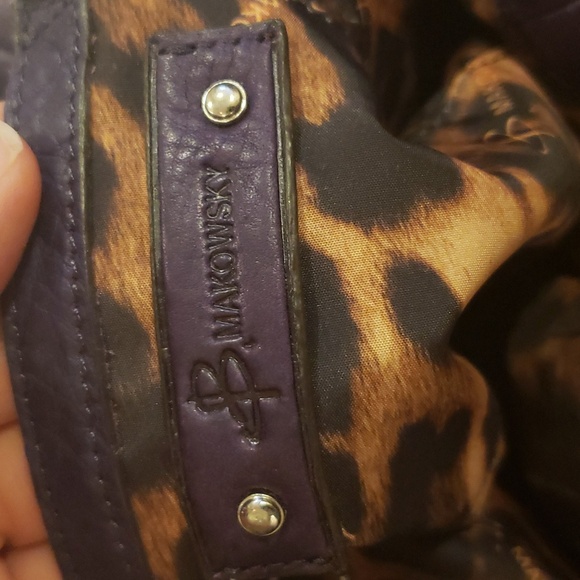 Markowski Deep Purple Leather Handbag, 11" x 16" x 4" - Picture 5 of 7